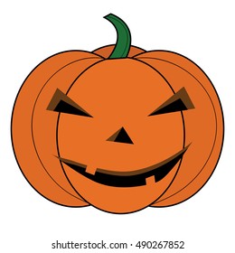 Pumpkin icon isolated on White background for Halloween. Vector Illustration. 