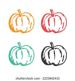 Pumpkin icon, Large gourd vegetable, Pumpkin silhouette icon, Vector Pumpkin vegetable, Pumpkin logo vector icons in multiple colors