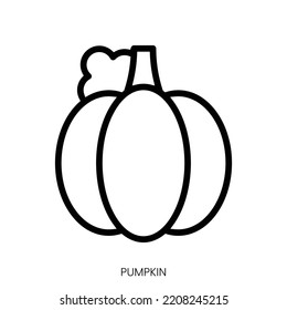 pumpkin icon. Line Art Style Design Isolated On White Background