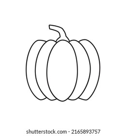 Pumpkin icon in line style icon, isolated on white background