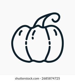 Pumpkin Icon in line style. Perfect for apps, websites, UI UX, presentations, or infographics. Editable illustration file with clean design and modern design.