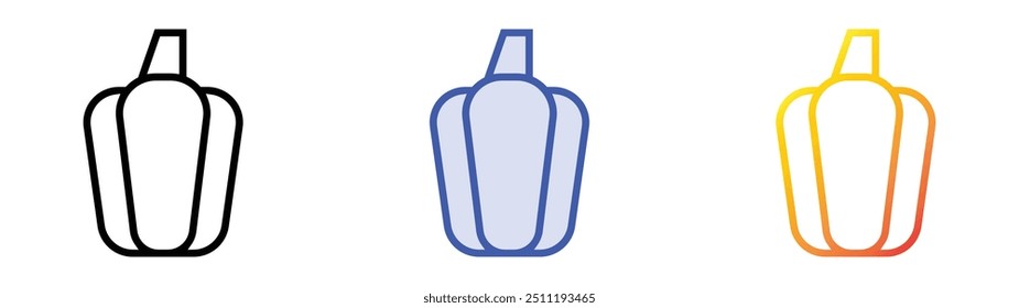 pumpkin icon. Linear, Blue Fill and Gradient Style Design Isolated On White Background