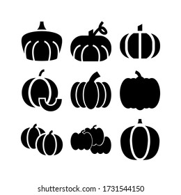 icono de calabaza o logotipo símbolo de signo aislado ilustración vectorial - Colección de iconos vectoriales de estilo negro de alta calidad
