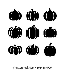 icono de calabaza o logotipo símbolo de signo aislado ilustración vectorial - Colección de iconos vectoriales de estilo negro de alta calidad
