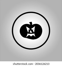 pumpkin icon or logo. The main symbol of the Happy Halloween holiday. Orange pumpkin with smile for your design for the holiday Halloween. Vector illustration.