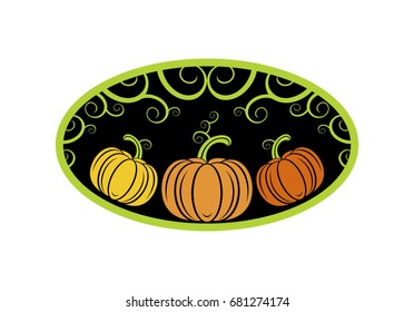 Pumpkin icon or logo in modern line style. Vector illustration on a white background.