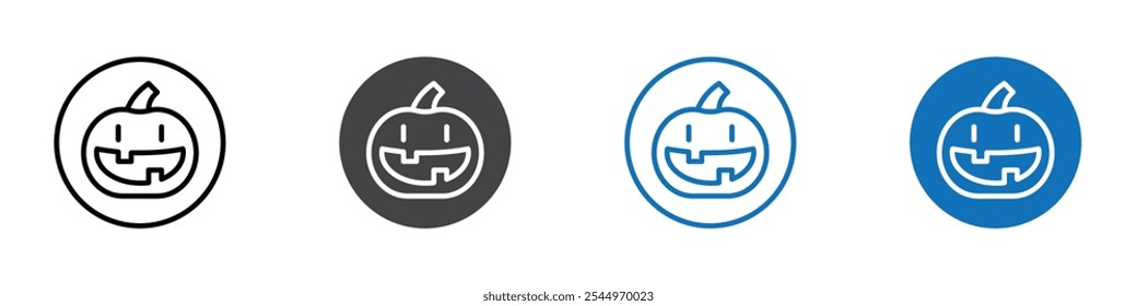 Pumpkin icon Logo sign in thin line outline