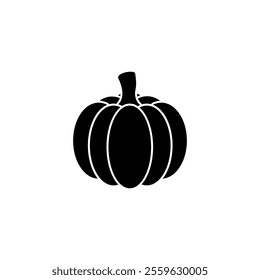 Pumpkin icon for logo. Vegetable Icon vector on black color