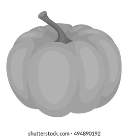 Pumpkin icon in monochrome style isolated on white background. Canadian Thanksgiving Day symbol stock vector illustration.