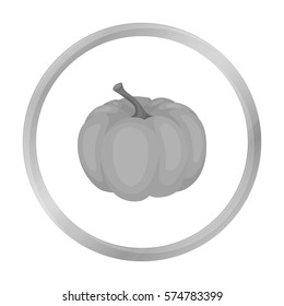 Pumpkin icon in monochrome style isolated on white background. Canadian Thanksgiving Day symbol stock vector illustration.