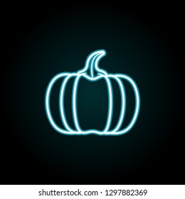 Pumpkin icon in neon style. Simple thin line, outline vector of Autumn icons for UI and UX, website or mobile application