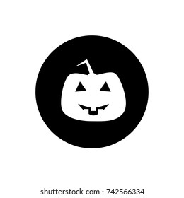 Pumpkin icon on black circle background