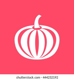 Pumpkin icon on magenta color background. Eps-10.