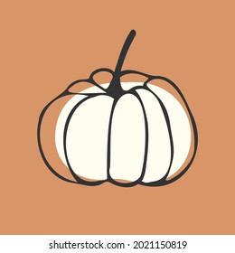 Pumpkin icon on an orange background. For printing on fabric, paper, clothing, underwear, etc