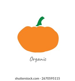 pumpkin icon on white background.organic vegetable farm design-vector illustration.