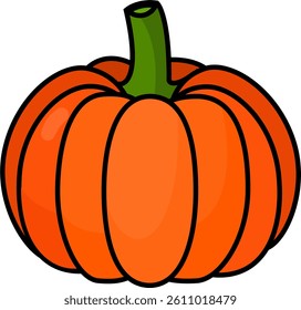 pumpkin icon outline fill orange