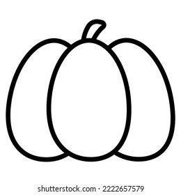 Pumpkin icon. Icon of pumpkin in outline or line style. Icon for any web and app project.