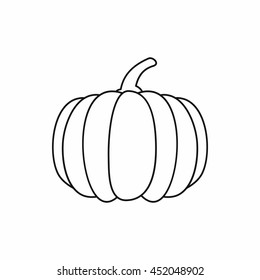 Pumpkin icon in outline style isolated vector illustration