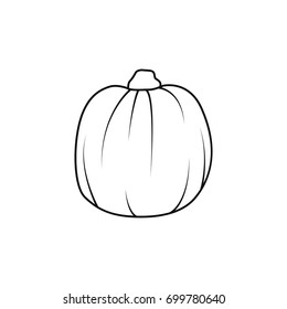 Pumpkin icon in outline style for web, print and creative design