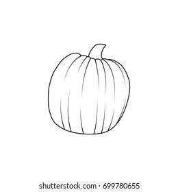 Pumpkin icon in outline style for web, print and creative design