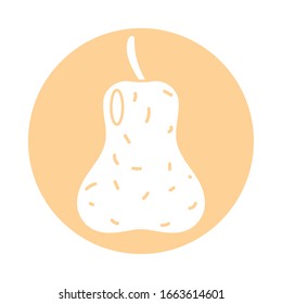 pumpkin icon over white background, block style, vector illustration