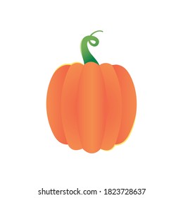 pumpkin icon over white background, flat style, vector illustration