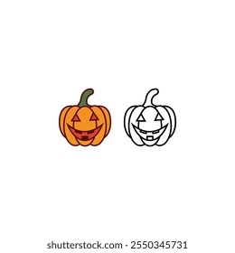 Kürbis-Symbol-Set. Halloween Kürbis Ikone Set.