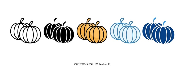 Pumpkin Icon Set Multiple Style Collection