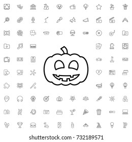 Pumpkin icon. set of outline entertainment icons.
