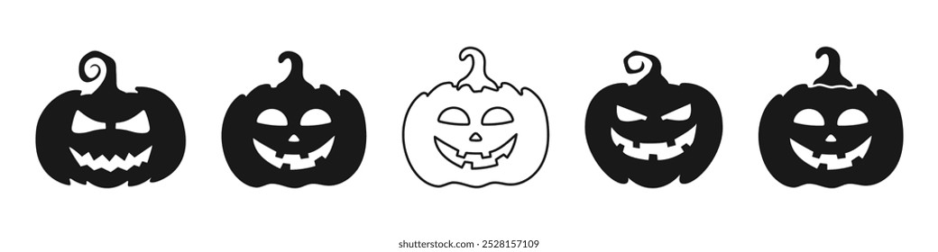 Pumpkin icon set. Pumpkin symbol. Halloween holiday concept. Vector.