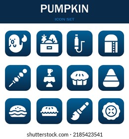 pumpkin icon set. Vector  illustrations related with Ghost, Vegetables and Jack