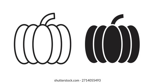 Pumpkin icon silhouette vector designs. Editable Strokes