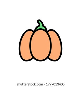 Pumpkin icon. Simple color with outline vector elements of vegetarian food icons for ui and ux, website or mobile application