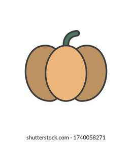 Pumpkin icon. Simple outline colored vector of amusement icons for ui and ux, website or mobile application