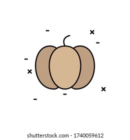 Pumpkin icon. Simple outline colored vector of agriculture icons for ui and ux, website or mobile application