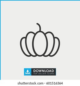 pumpkin icon. simple outline pumpkin vector icon. on white background.