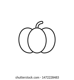 Pumpkin Icon. Simple Thin Line, Outline Vector Of Autumn Icons For Ui And Ux, Website Or Mobile Application