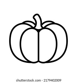 Pumpkin icon. Squash for Halloween or Thanksgiving. Pictogram isolated on a white background.