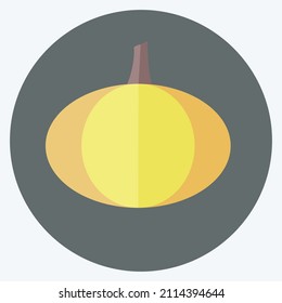 Pumpkin I Icon in trendy flat style isolated on soft blue background