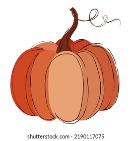 Kürbis-Symbol. Vektorgrafik. HerbstHalloween oder Thanksgiving Kürbissymbol. Flaches Design. Orangefarbene Squashsilhouette einzeln auf weißem Hintergrund. Cartoon farbige Illustration.