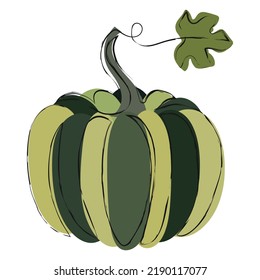 Pumpkin icon. Vector. Autumn Halloween or Thanksgiving pumpkin symbol. Flat design. Orange squash silhouette isolated on white background. Cartoon colorfull illustration.