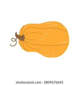 Pumpkin icon. Vector. Autumn Halloween or Thanksgiving pumpkin symbol. Flat design. Orange squash silhouette isolated on white background. Stock Vector