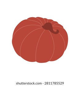 Pumpkin icon. Vector. Autumn Halloween or Thanksgiving pumpkin symbol. Flat design. Orange squash silhouette isolated on white background. Stock Vector