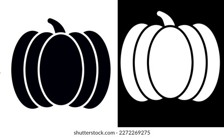 Pumpkin icon vector design black and white