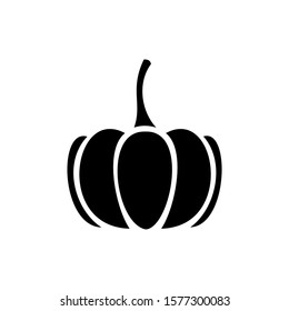 Pumpkin icon vector, filled flat sign, solid pictogram isolated on white, logo illustration