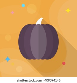 Pumpkin  icon, Vector flat long shadow design. EPS10