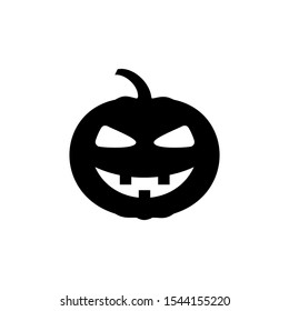 Pumpkin icon vector. Halloween pumpkin vector. Pumpkin silhouette icon on a white background