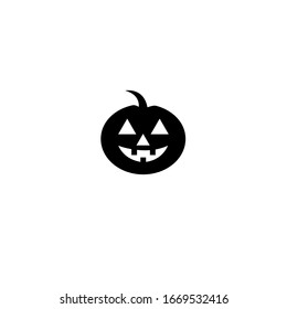 Pumpkin icon vector. Halloween pumpkin vector. Pumpkin silhouette icon on a white background