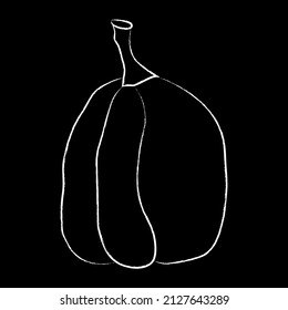 Pumpkin icon vector illustration. Autumn Halloween or Thanksgiving pumpkin symbol in flat design, simple, outline silhouette isolated on black background
