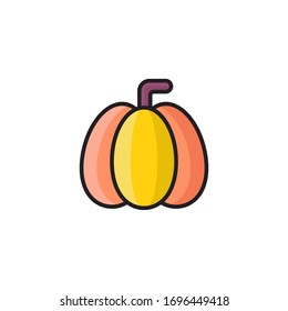 pumpkin icon vector illustration filled outline style design. isolated on white background